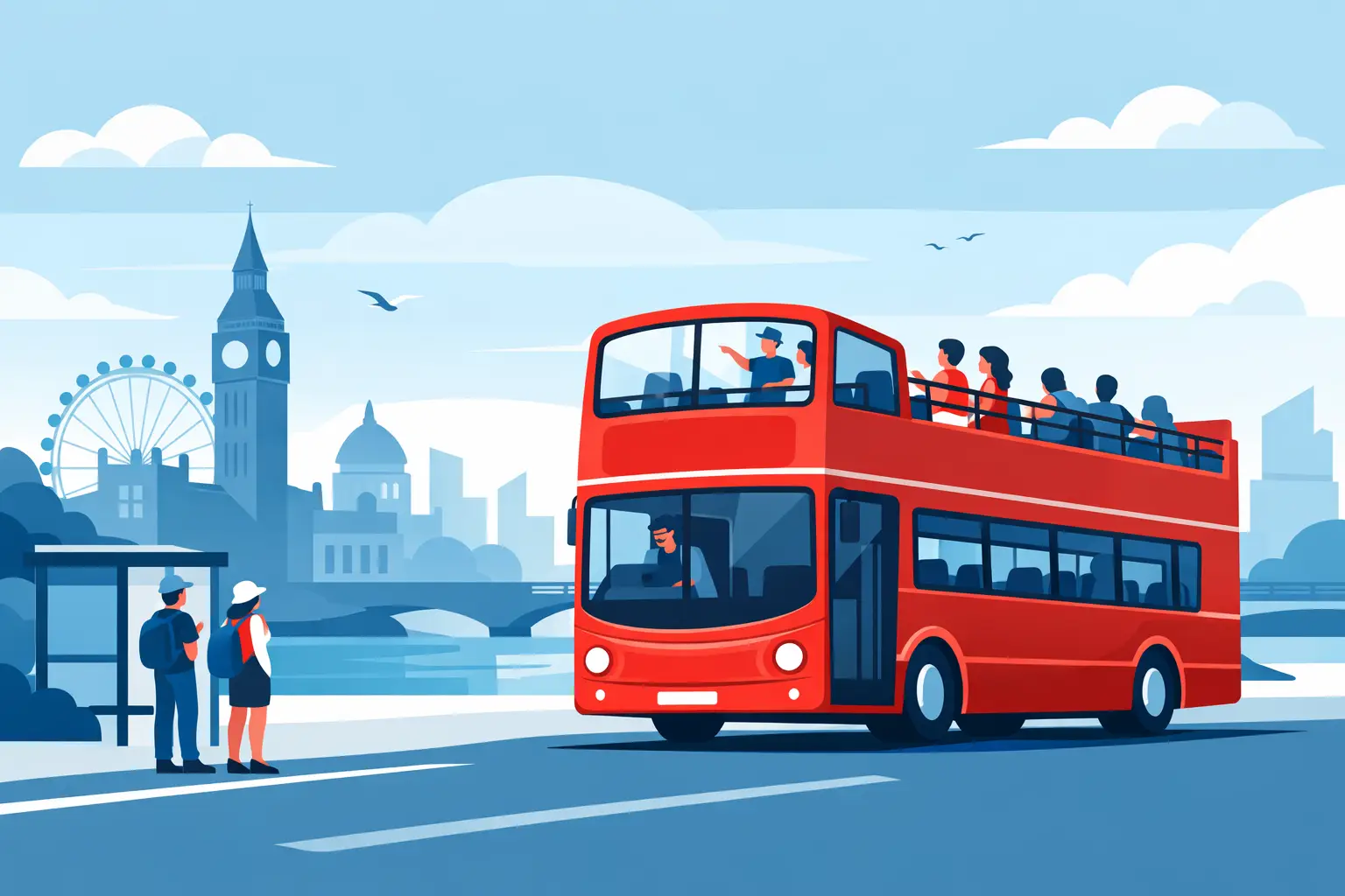 Hop On Hop Off Red Double Decker Bus