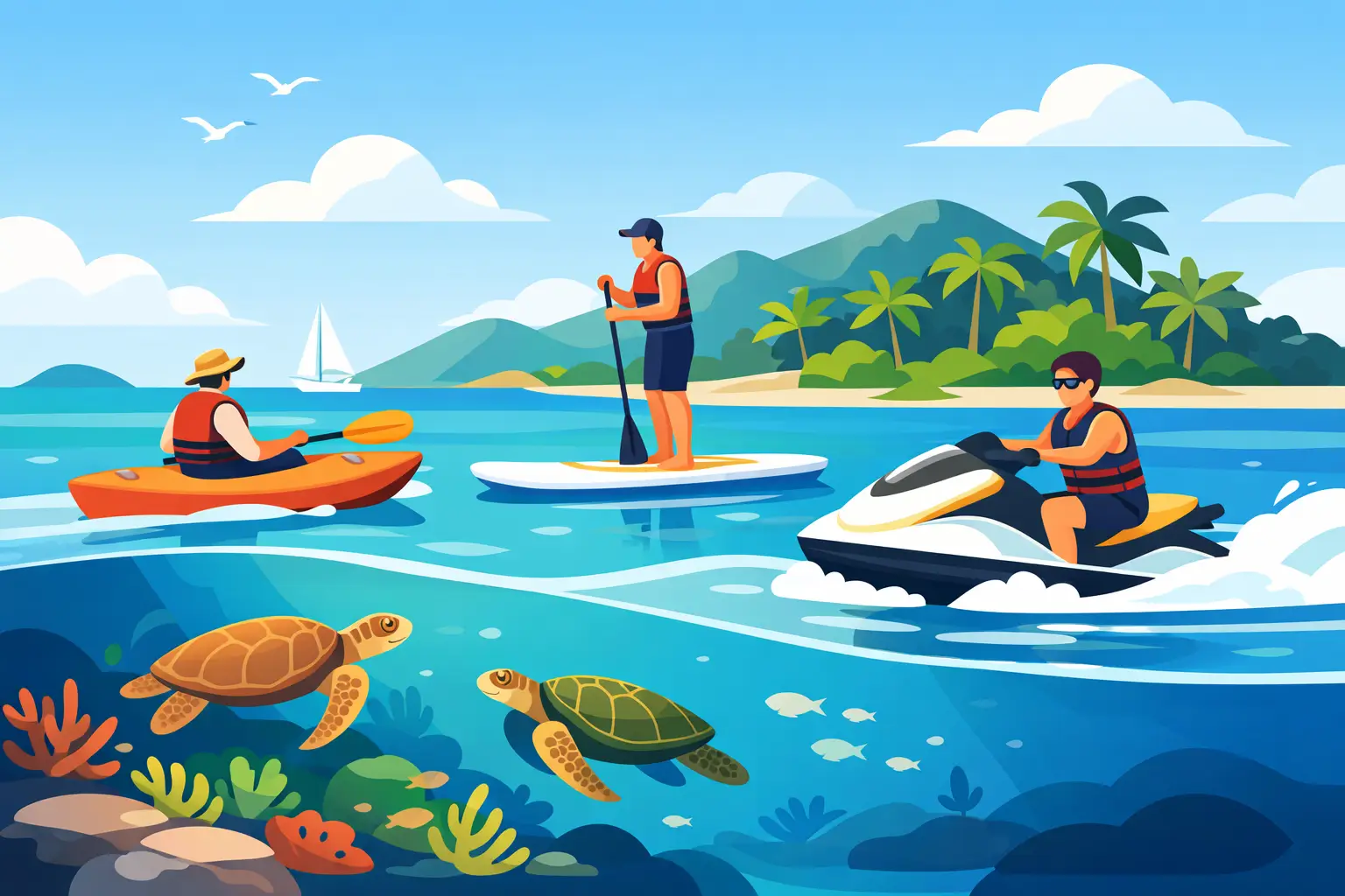 Master Island Hire: Paddle, Kayak, Jet Ski & Turtles