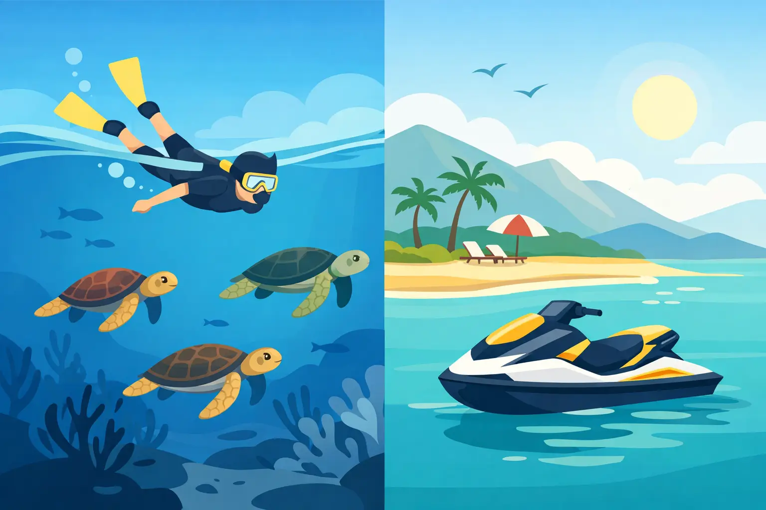 Swim With Turtles and Hire Jet Ski Separately