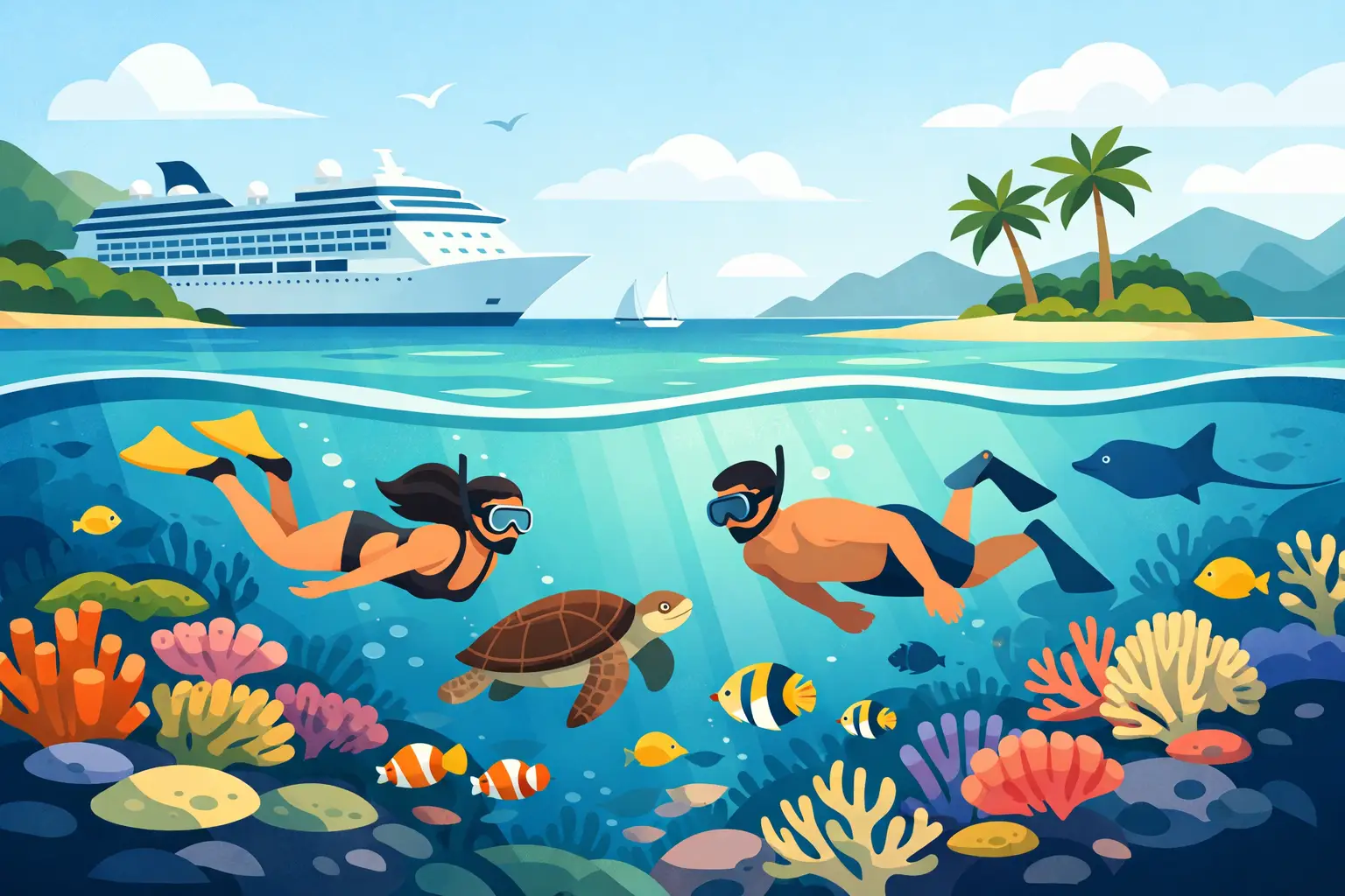 Coral Snorkeling in Noumea for Cruise Guests