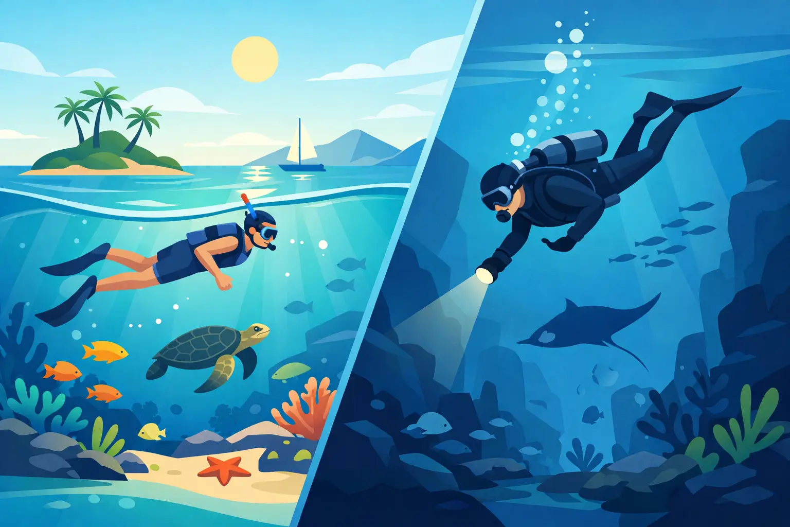 Guided Snorkeling Versus Diving in Noumea
