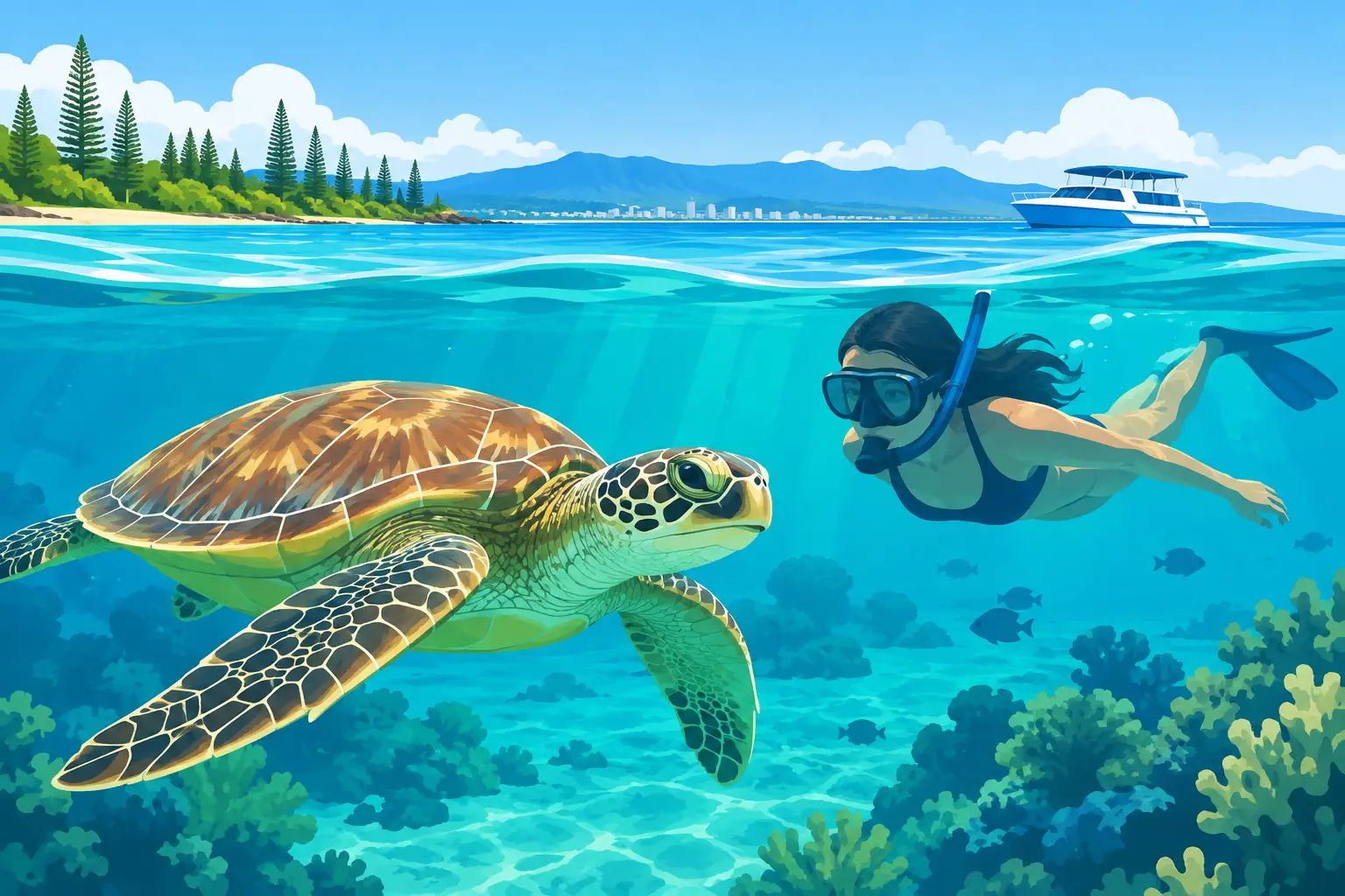 Swim with Turtles from Noumea with NoumeaIslands Tours